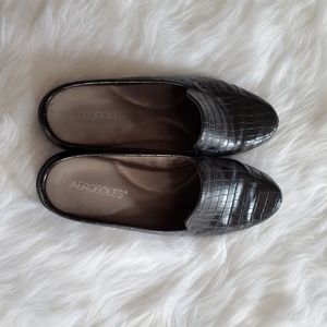Aerosoles womens leather mules size 9